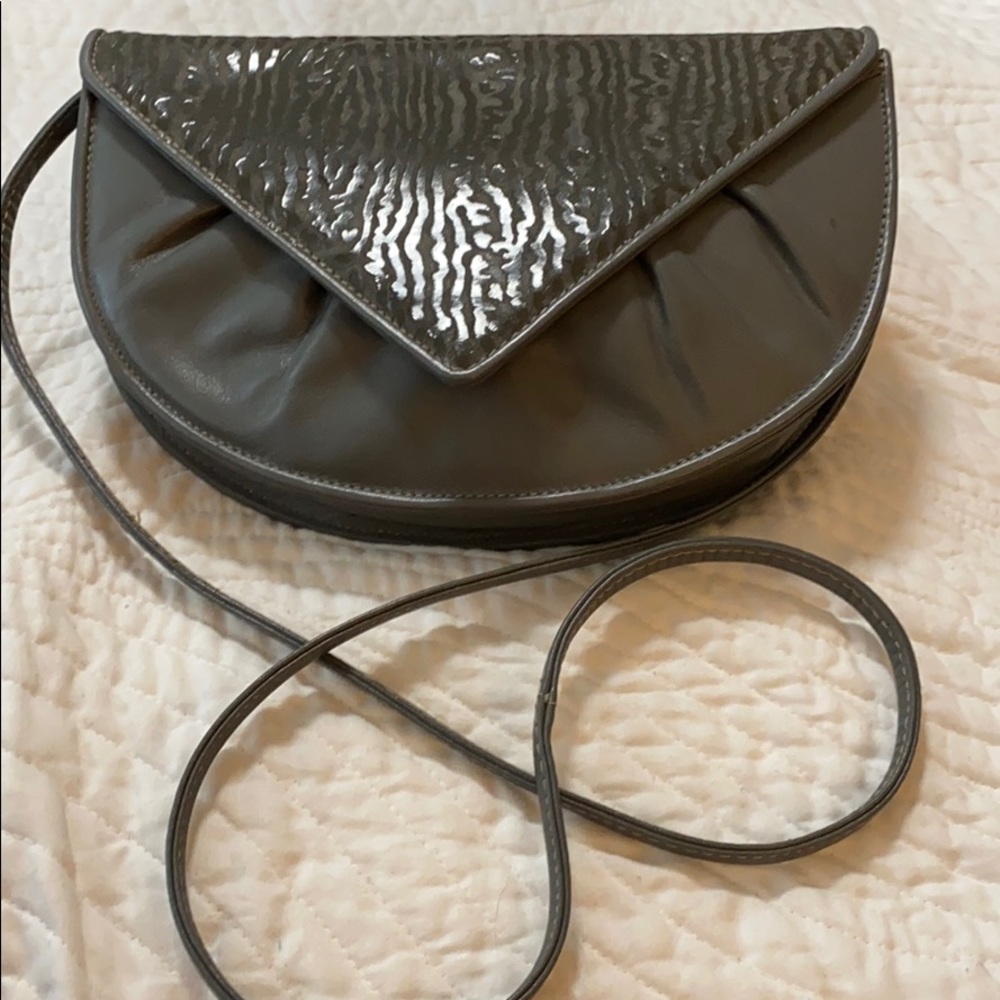 Filene’s made in Italy grey leather shoulder bag